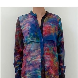 FUNKTUNIAL WOMENS BLOUSE,SILK, MULTICOLORED, size xs